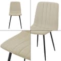 Miniatyrbild 7 av 7: Stol Elsern set om 2 beige textil stål 89x43x51 cm [en.casa]