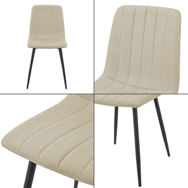 Stol Elsern set om 2 beige textil stål 89x43x51 cm [en.casa]