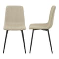 Miniatyrbild 1 av 7: Stol Elsern set om 2 beige textil stål 89x43x51 cm [en.casa]