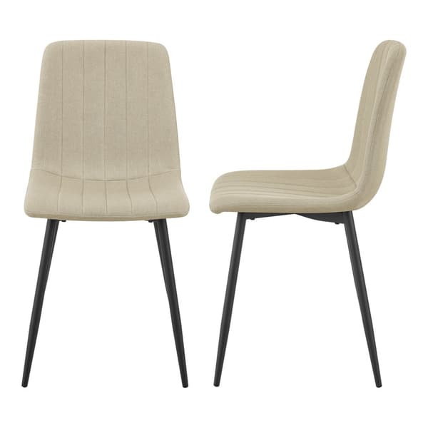 Stol Elsern set om 2 beige textil stål 89x43x51 cm [en.casa]