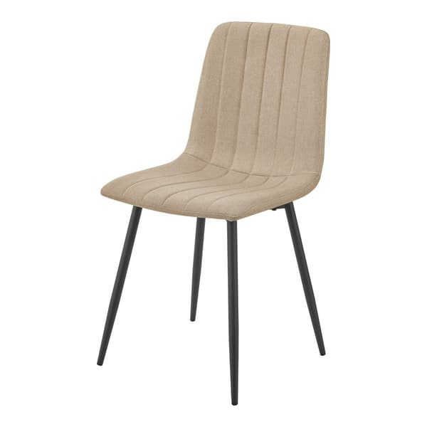 Stol Elsern set om 2 ljusbrun textil stål 89x43x51 cm [en.casa]