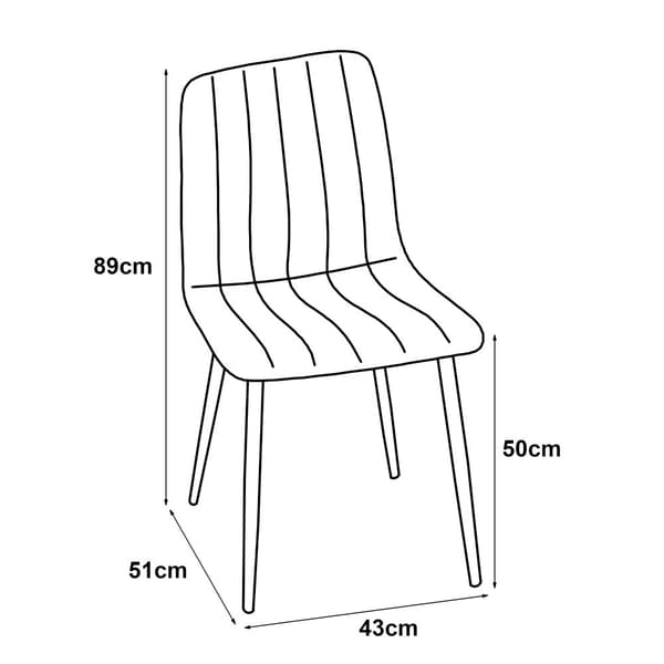 Stol Elsern set om 2 ljusbrun textil stål 89x43x51 cm [en.casa]
