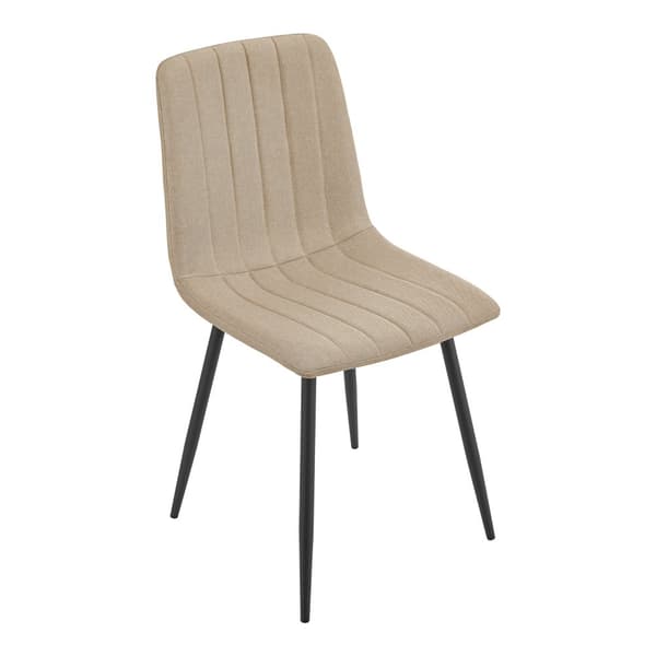 Stol Elsern set om 2 ljusbrun textil stål 89x43x51 cm [en.casa]