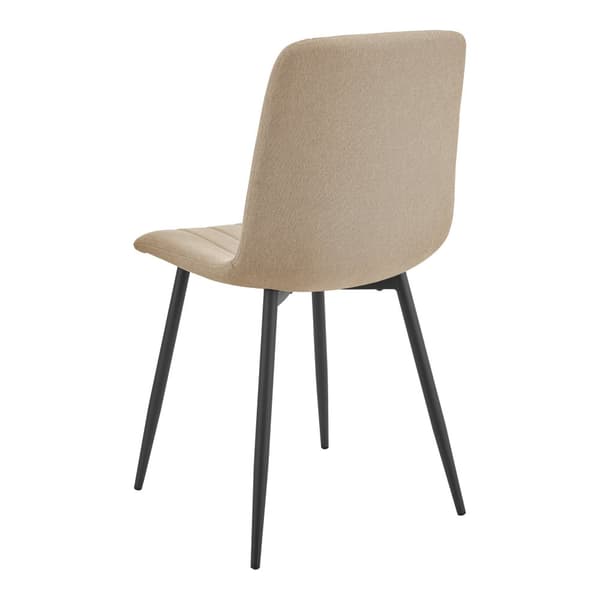 Stol Elsern set om 2 ljusbrun textil stål 89x43x51 cm [en.casa]