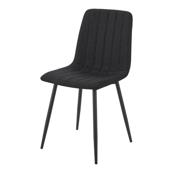 Stol Elsern set om 2 svart textil stål 89x43x51 cm [en.casa]
