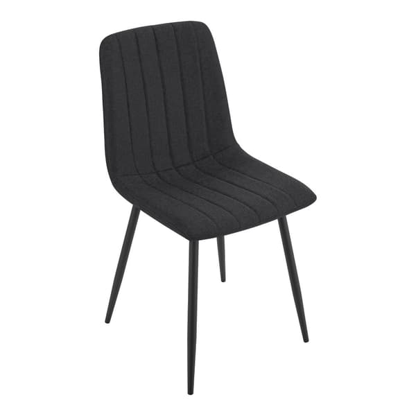 Stol Elsern set om 2 svart textil stål 89x43x51 cm [en.casa]