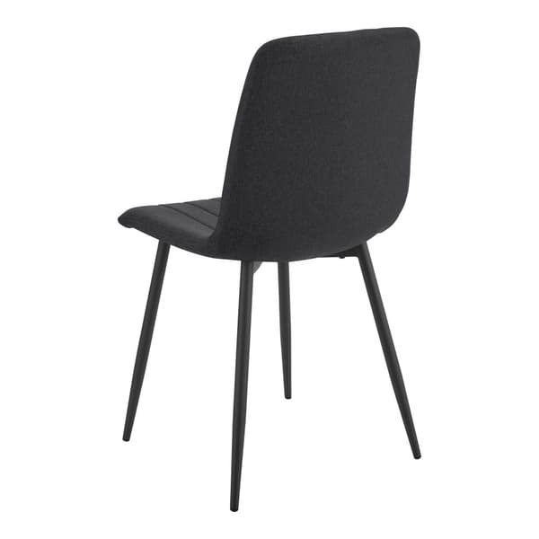 Stol Elsern set om 2 svart textil stål 89x43x51 cm [en.casa]
