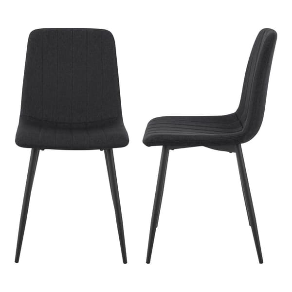 Stol Elsern set om 2 svart textil stål 89x43x51 cm [en.casa]
