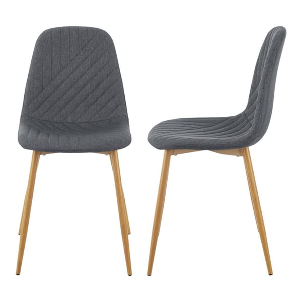 Stol Köfering set om 2 ljusgrå stål 87x44x51 cm [en.casa]