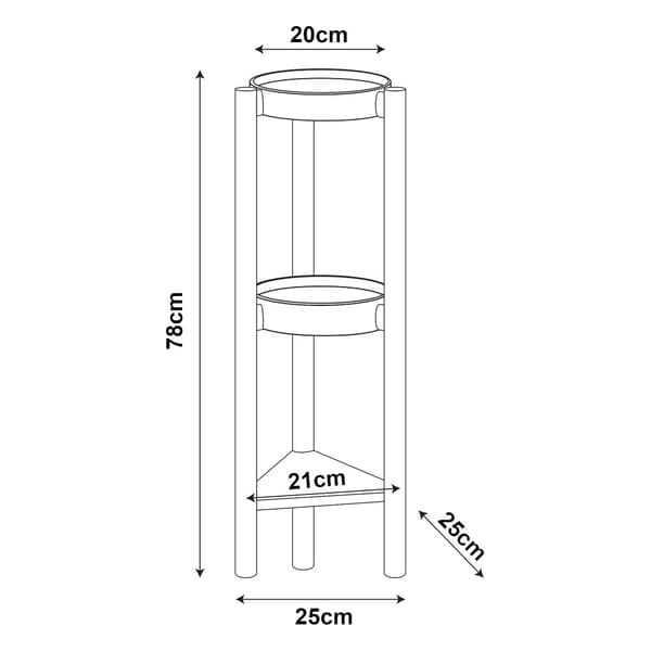 Piedestal Sastamala växtställ 78x25x25 cm bambu vit [en.casa]