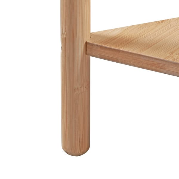 Piedestal Sastamala växtställ 78x25x25 cm bambu vit [en.casa]