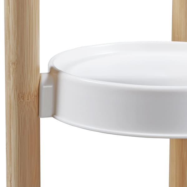 Piedestal Sastamala växtställ 80x31x31 cm bambu vit [en.casa]
