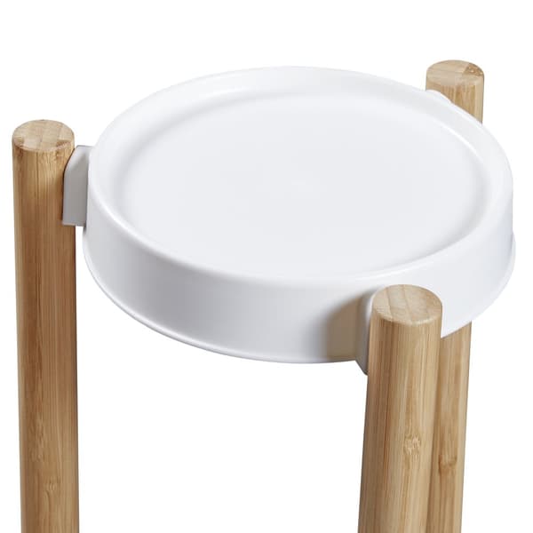 Piedestal Sastamala växtställ 78x52x25 cm bambu vit 3 hyllplan [en.casa]