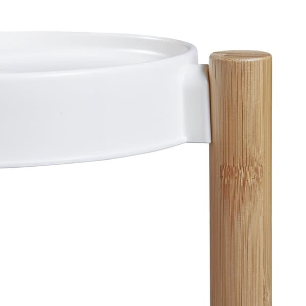 Piedestal Sastamala växtställ 78x52x25 cm bambu vit 3 hyllplan [en.casa]