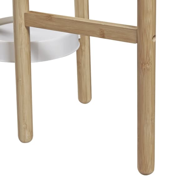 Piedestal Sastamala växtställ 78x52x25 cm bambu vit 3 hyllplan [en.casa]