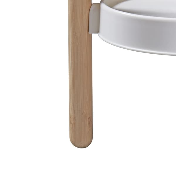 Piedestal Sastamala växtställ 78x52x25 cm bambu vit 3 hyllplan [en.casa]