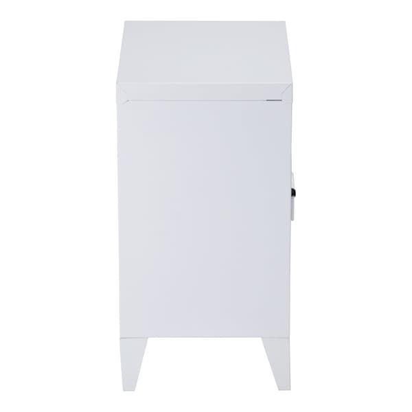 Sängbord Inari set om 2 vit stål 57x40x30 cm [en.casa]