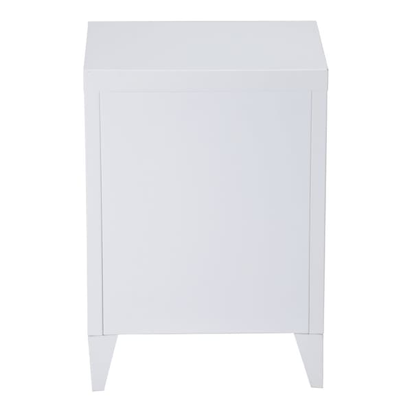 Sängbord Inari set om 2 vit stål 57x40x30 cm [en.casa]