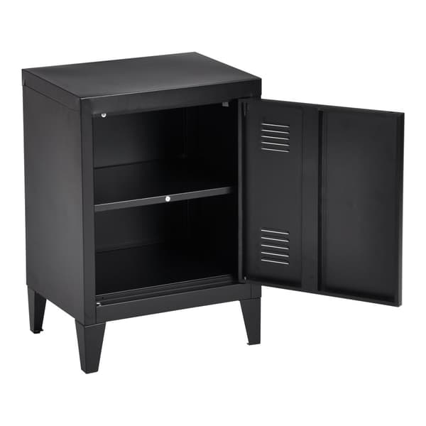 Sängbord Inari set om 2 svart matt stål 57x40x30 cm [en.casa]