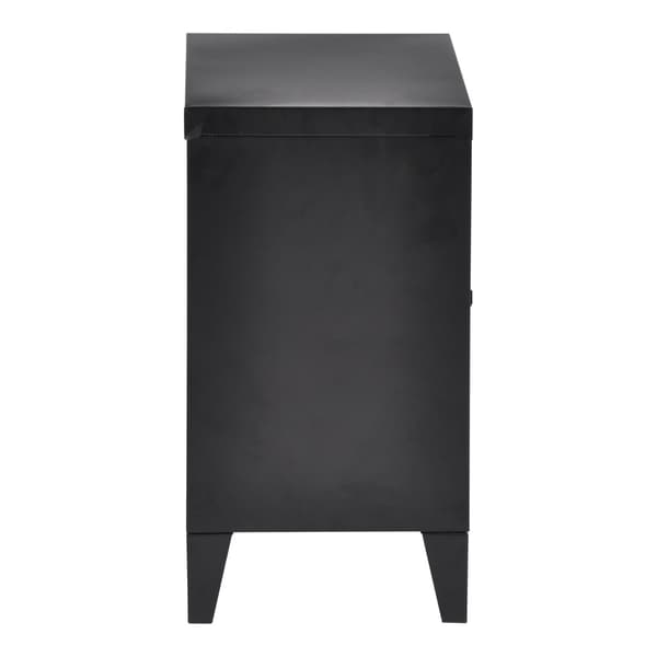 Sängbord Inari set om 2 svart matt stål 57x40x30 cm [en.casa]