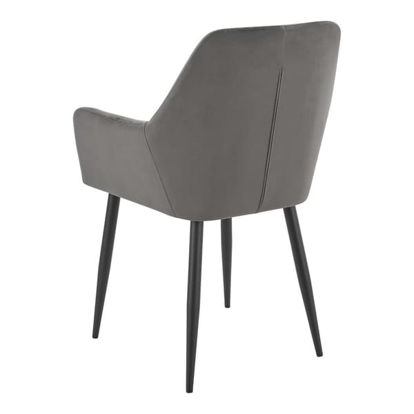 Karmstol Hollola set om 2 mörkgrå sammet stål 86x57x56 cm [en.casa]