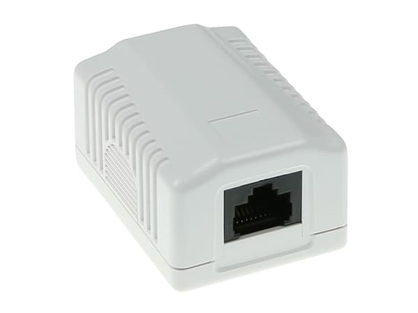 ACT Surface mounted box unshielded 1 ports CAT5E. Type: CAT5E Wall mountbox c5e 1 prt unsh (FA5003)