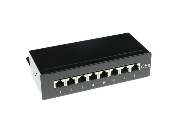 ACT Surface mounted box shielded 8 ports CAT5E. Type: CAT5E Mountbox c5e 8 prt shielded (FA5001)