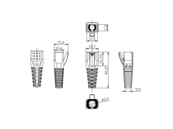 ROLINE 12011111, 10 styck, Plast, Röd