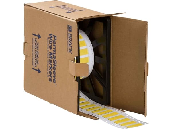 Brady PermaSleeve, Gul, Polyolefin, 500 styck, Termal transfer, UV-beständig, -40 - 120 ° C