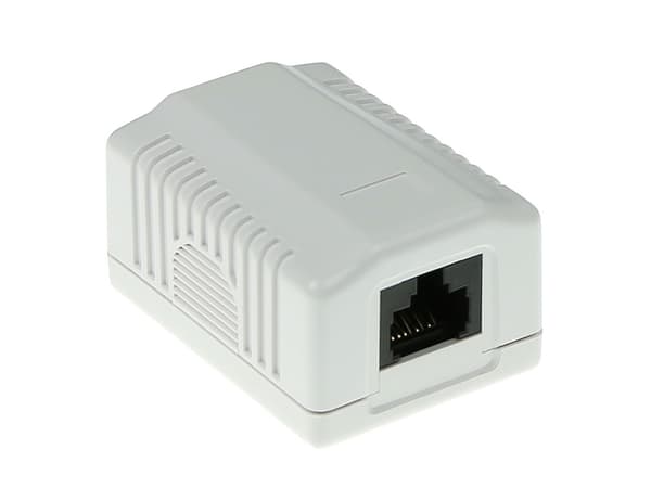 ACT Surface mounted box unshielded 1 ports CAT6. Type: CAT6 Wall mountbox c6 1 prt unsh (FA6003)