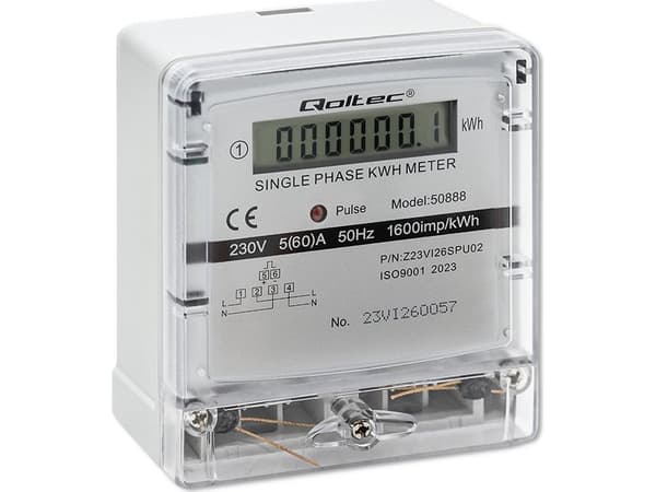 Qoltec Enfase elektronisk teller | energiforbruksmåler | 230V | LDC