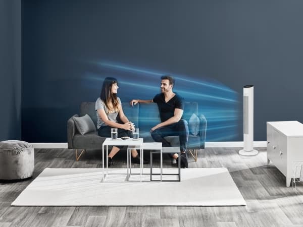 Rowenta Eole VU6871, Kotitaloustornituuletin, Valkoinen, Lattia, Taulukko, 55 dB, 193,8 m³/h, Painikkeet, Langaton