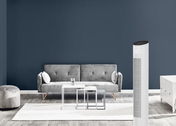 Rowenta Eole VU6871, Kotitaloustornituuletin, Valkoinen, Lattia, Taulukko, 55 dB, 193,8 m³/h, Painikkeet, Langaton