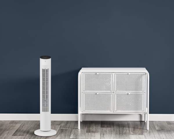 Rowenta Eole VU6871, Kotitaloustornituuletin, Valkoinen, Lattia, Taulukko, 55 dB, 193,8 m³/h, Painikkeet, Langaton