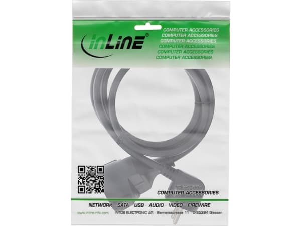 InLine 16403Y, 3 m, Sisätila, Tyyppi F, Tyyppi F, Kulmikas, 1,5 mm²