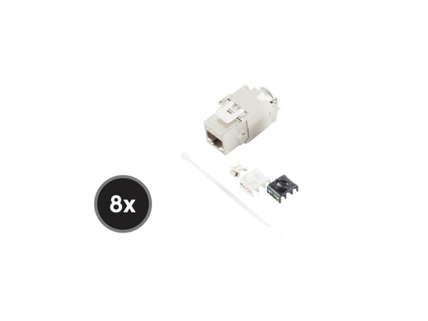 shiverpeaks BS08-10030-8, Platt, Silver, RJ-45, Hankoppling, Cat6a, Zink