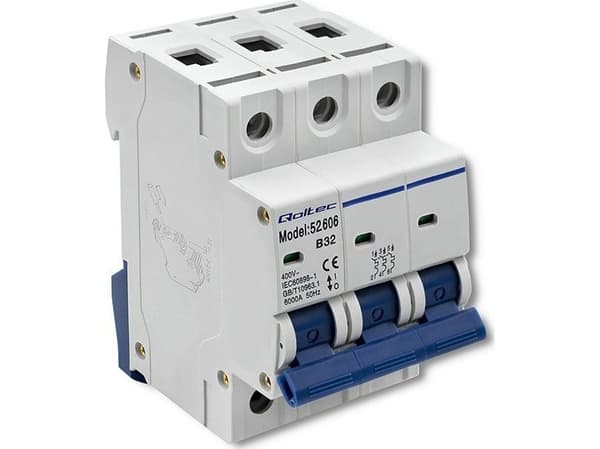 Qoltec B32 overstrømsbryter | sikring | AC | 32A | 3P