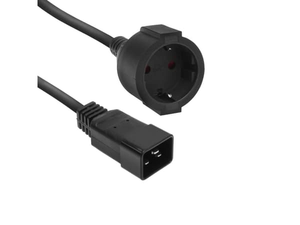 ACT Powercord C20 - CEE 7/3 black 0.2 m (AK5251)