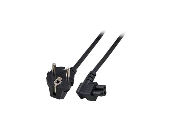 ACT Powercord mains connector CEE7/7 male (angled) - C5 (angled) 1.80 m. Length: 1.8 m Powercord cee7/7-c5 ang 1.80m (AK5005)