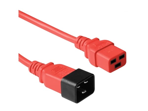 Advanced Cable Technology C19 - C20 - 3.00m 3m C19-Koppler C20-Koppler Rot Stromkabel (AK5091)