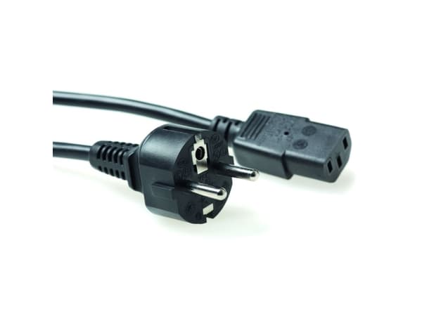 ACT Powercord mains connector CEE 7/7 male (straight) - C13 black 2.5 m