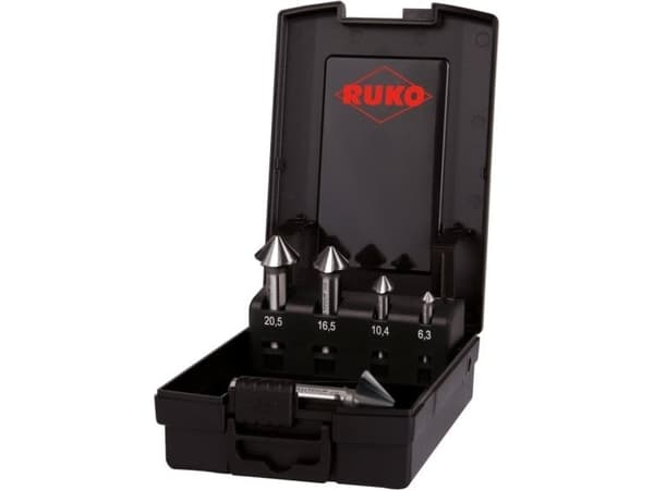 RUKO ULTIMATECUT 4S 102891RO Keglesænker-sæt 5 dele 6.30 mm, 10.40 mm, 16.50 mm, 20.50 mm, 25 mm HSS Cylinderskaft 1 Set