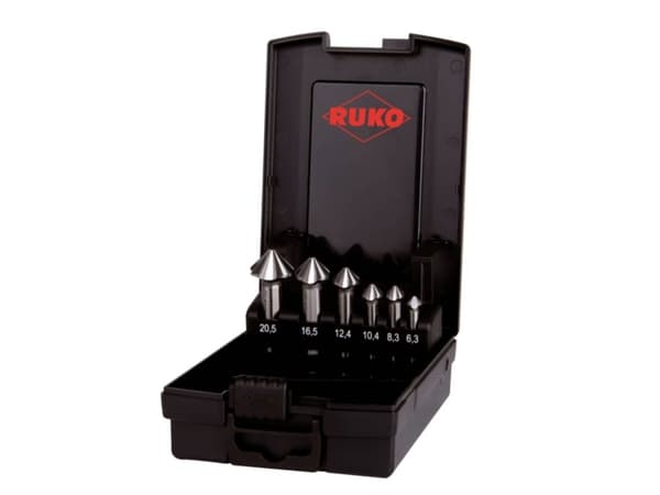 RUKO ULTIMATECUT 4S 102890RO Konförsänkningssats 6 delar 6.30 mm, 8.30 mm, 10.40 mm, 12.40 mm, 16.50 mm, 20.50 mm HSS Cylinderaxel 1 sats