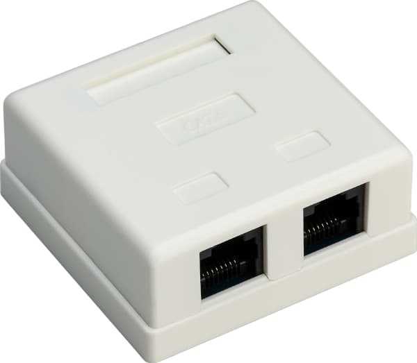 Goobay 2-port RJ45 kopplingsbox, CAT 6, STP - skärmad (77635)