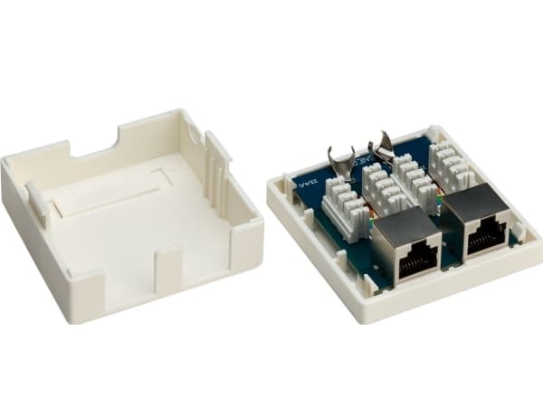 Goobay 2-port RJ45 kopplingsbox, CAT 6, STP - skärmad (77635)