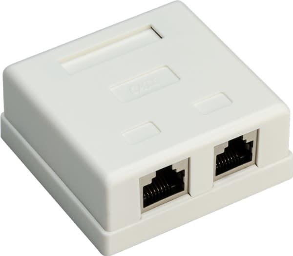 Goobay 2-port RJ45 kopplingsbox, CAT 6, STP - skärmad (77635)