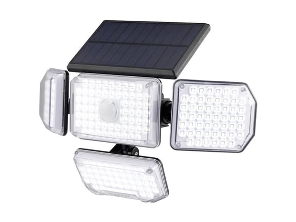 Sygonix SY-5626568 Solcellsbelysning för utomhusvägg med rörelsesensor 1 265 W Kallvit Svart