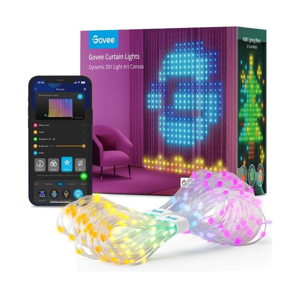 Govee - WiFi  Bluetooth Curtain Lights Vit