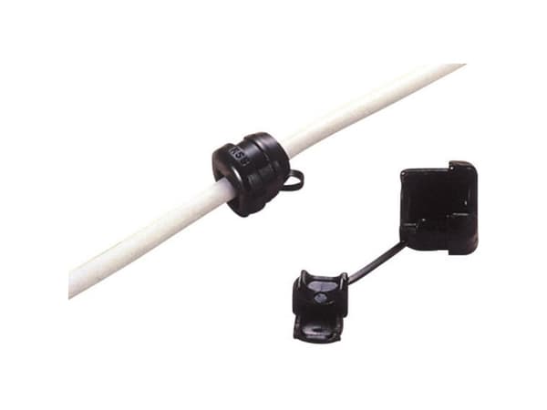 TRU COMPONENTS TC-SRR5R2203 Jännevapautus Kiristimen halkaisija (max.): 7,4 mm Levyn paksuus (max.): 2,5 mm Polyamidi Musta 100 kpl