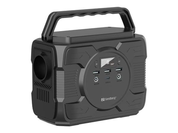 Sandberg - Bærbar strømstasjon - AC 230 V / DC 5 - 20 V - 200 watt - litiumion - 48000 mAh - 172.8 Wh - utgangskontakter: 6